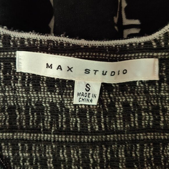 Max Studio Black & White Knit Fit & Flare Knee-length Sleeveless Dress Small - Picture 4 of 5